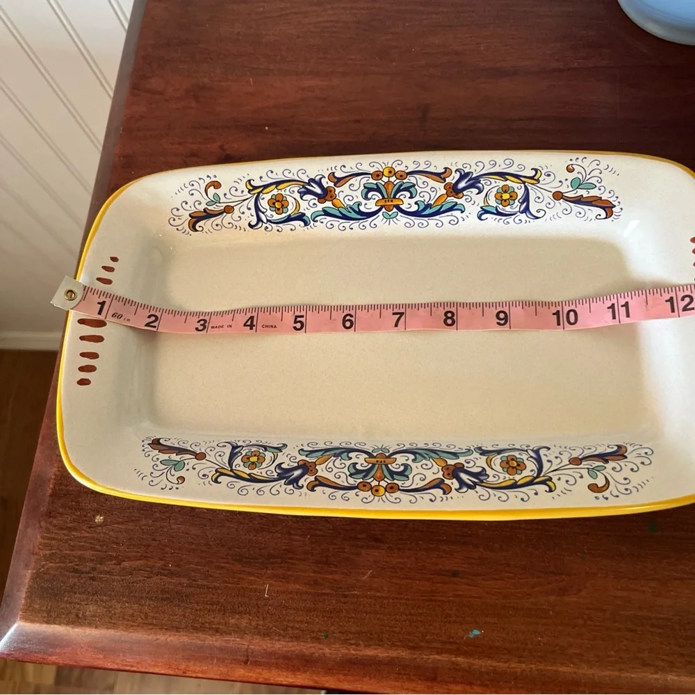 Nova Deruta‎  Rectangular Ceramic Platter Italian hand painted serving plate